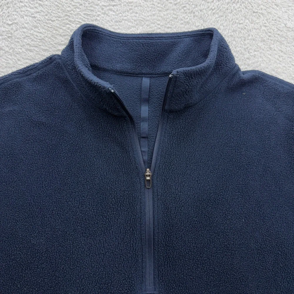 Lululemon Mens Oversized Fleece Half Zip Pullover Navy Blue LM3DTCS M